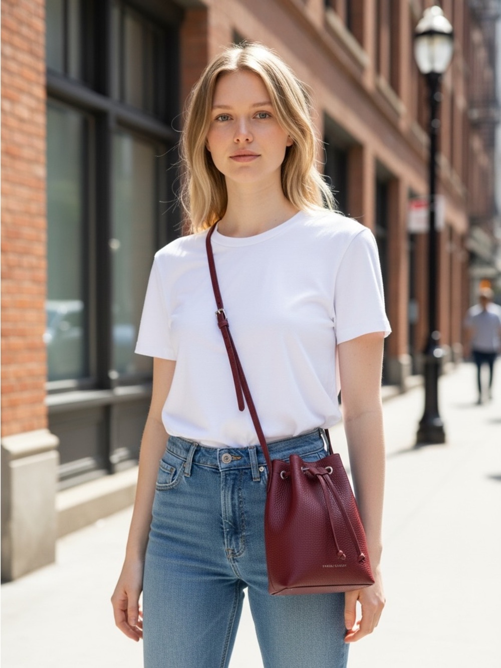 Strathberry Osette Midi Pouch - Oxblood